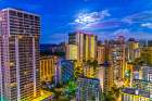 Colorful early morning, Honolulu, Oahu, Hawaii. Coastal Print